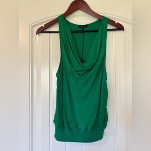 NWT bobi BLACK Vibrant Green Draped Cowl Neck Sleeveless Tank Size S